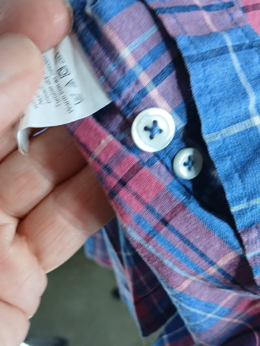 J. Crew Blue and Pink Plaid Cotton Button-Down mens Shirt